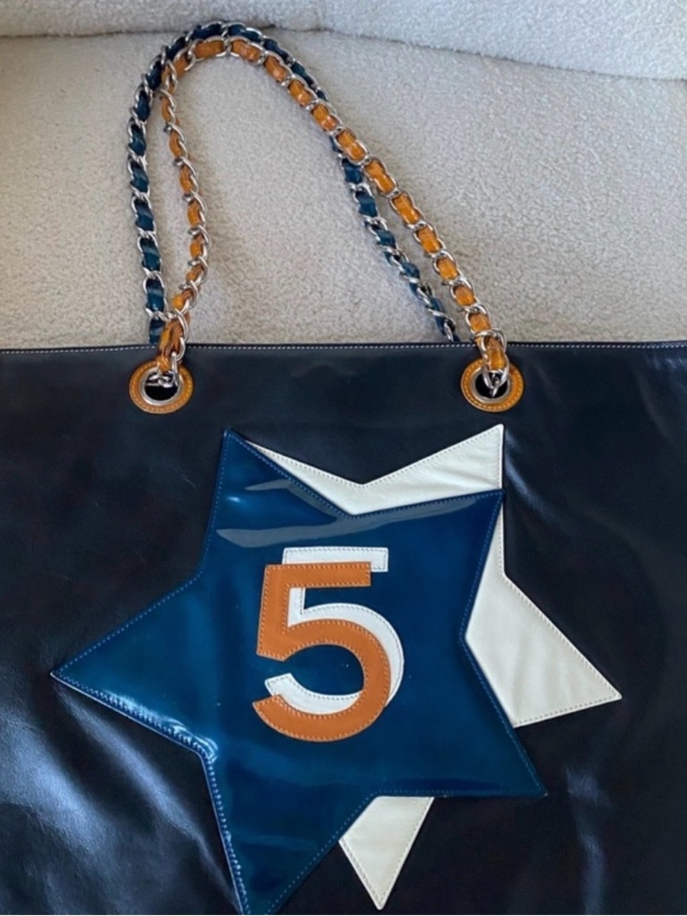 /Authentic CHANEL No.5 Lambskin Leather Tote - Picture 2 of 11